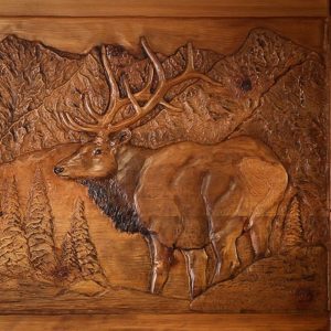 Carved Elk Panel