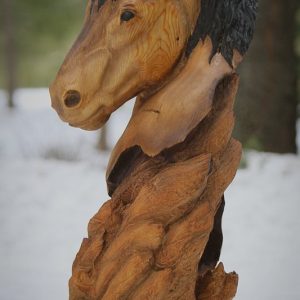 Carved Horse Bust 1