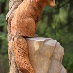 Carved Red Fox Bench 2