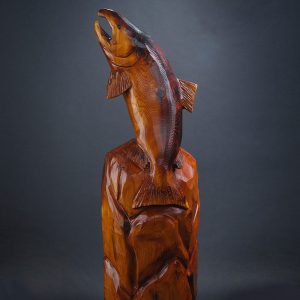 Carved Salmon Jumping