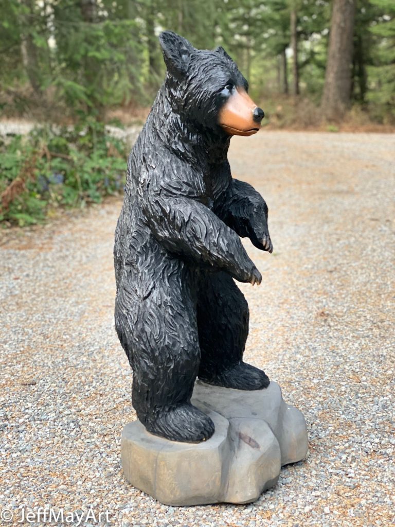 Chainsaw Carved Standing Black Bear