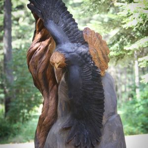 In Flight American Bald Eagle Sculpture 1