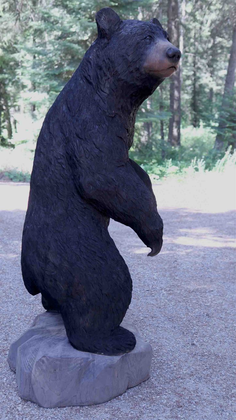 Life Like Carved Standing Black Bear 2
