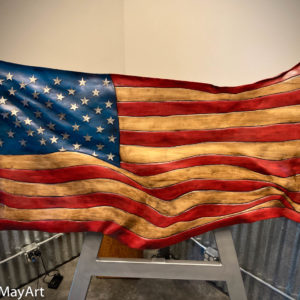 Beautiful Wood Carved American Flag Art