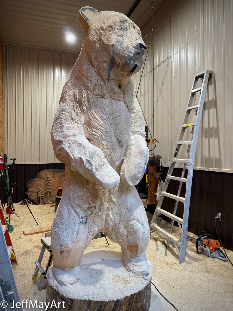 Carved Kodiak Grizzly In Progress