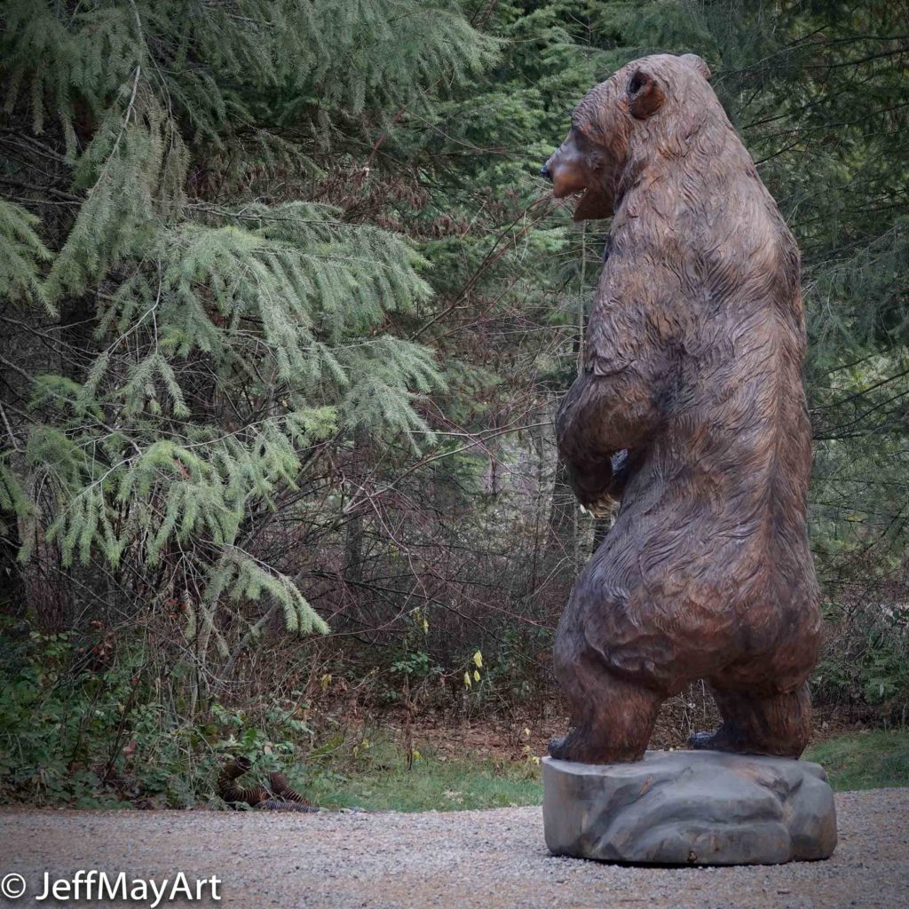 Carved Kodiak Grizzly Bear-rear