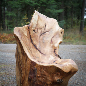Beautifully Carved Maple Chair Sculpture